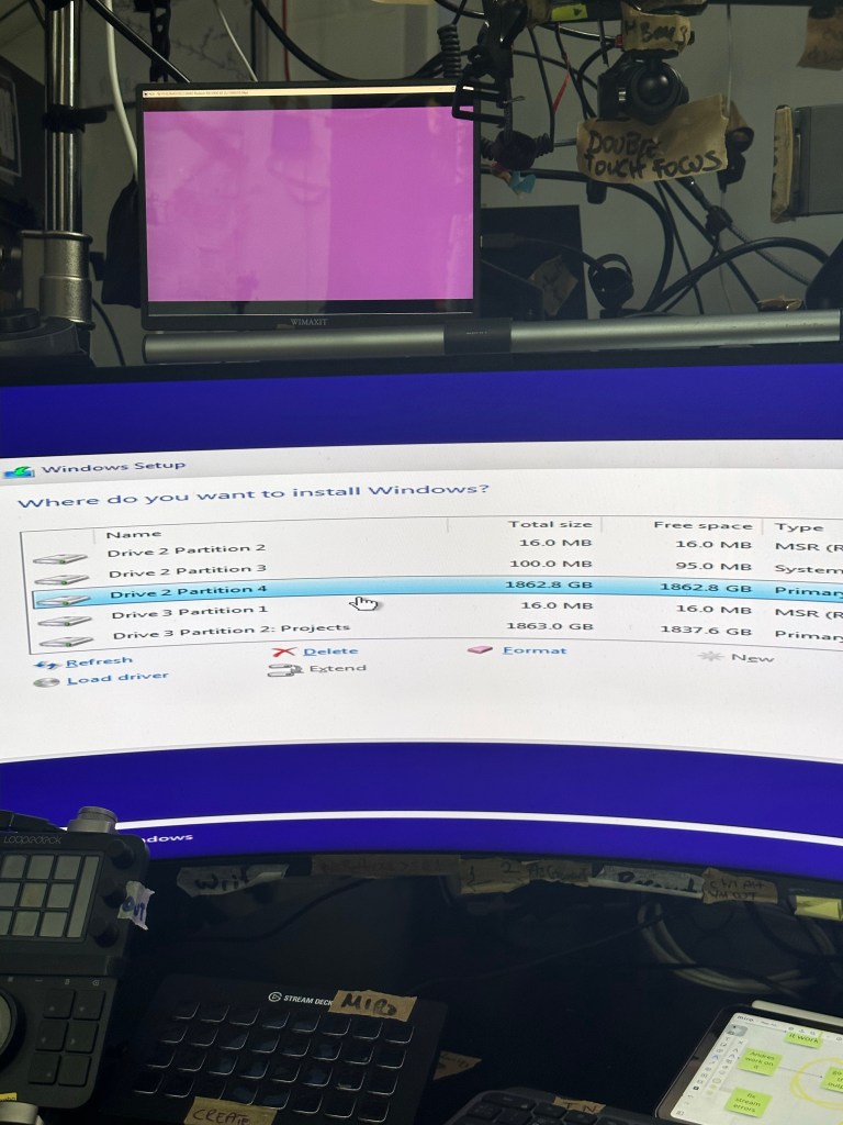 reinstalling the windows 64