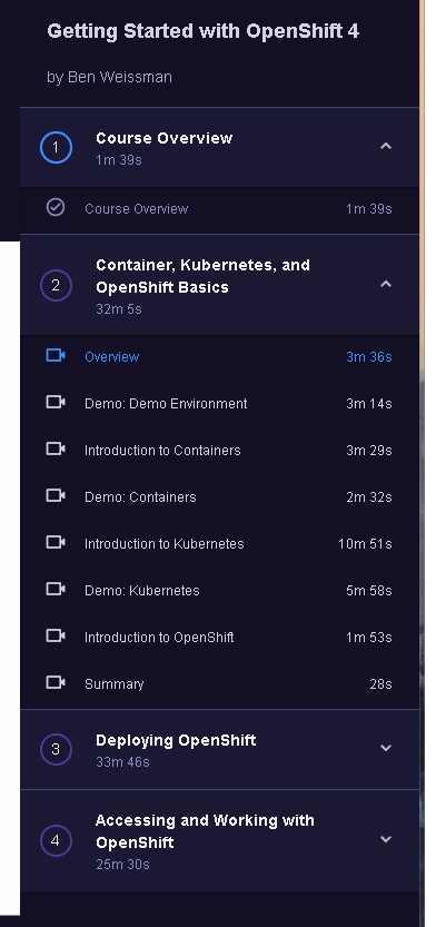openshift course pluralsight 3