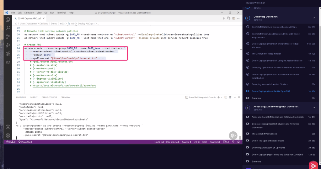 openshift course pluralsight 93
